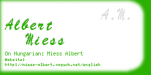 albert miess business card